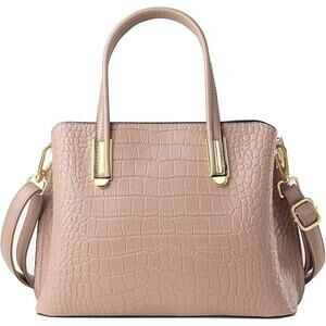 Chic Croc-Embossed Tan Tote Bag